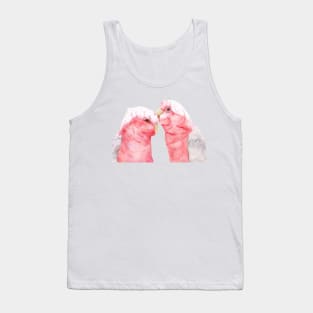 Couple galah cockatoo pink grey watercolor Tank Top